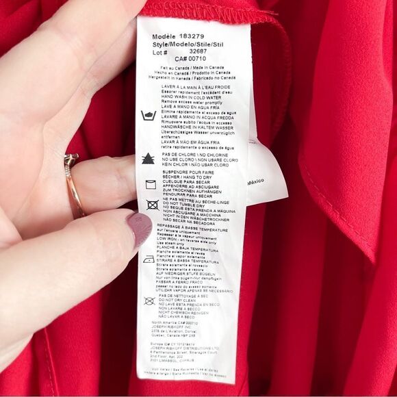 JOSEPH RIBKOFF Off The Shoulder Tulip Sleeve Red Blouse Women's 8 - Picture 5 of 8